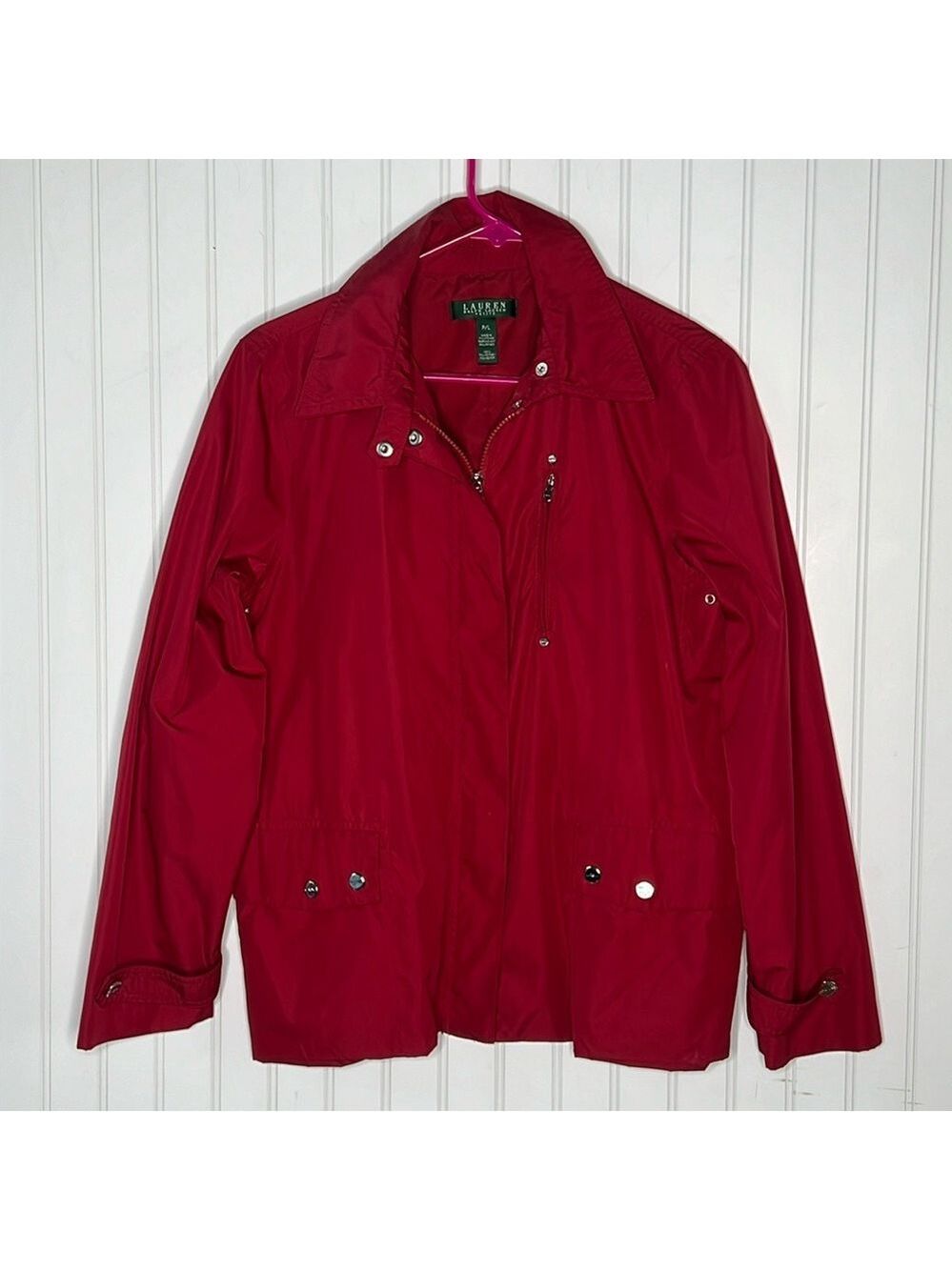 LRL Red Lightweight Windbreaker Size Large Petite